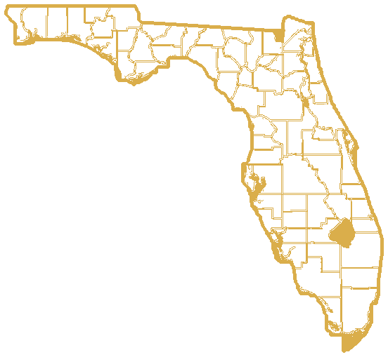 Florida with county boundaries
